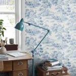 COUNTRYSIDE MORNING - BLUE AND WHITE Schumacher Wallpaper | COUNTRYSIDE MORNING BLUE AND WHITE Schumacher Wallpaper wallpaper - SKU 6142