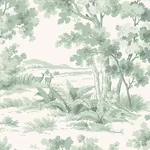 COUNTRYSIDE MORNING GREEN Schumacher Wallpaper wallpaper - SKU 7678