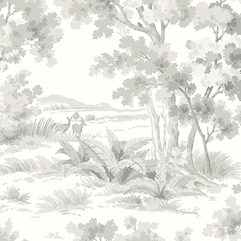 Schumacher COUNTRYSIDE MORNING wallpaper, color GREY, SKU 7677