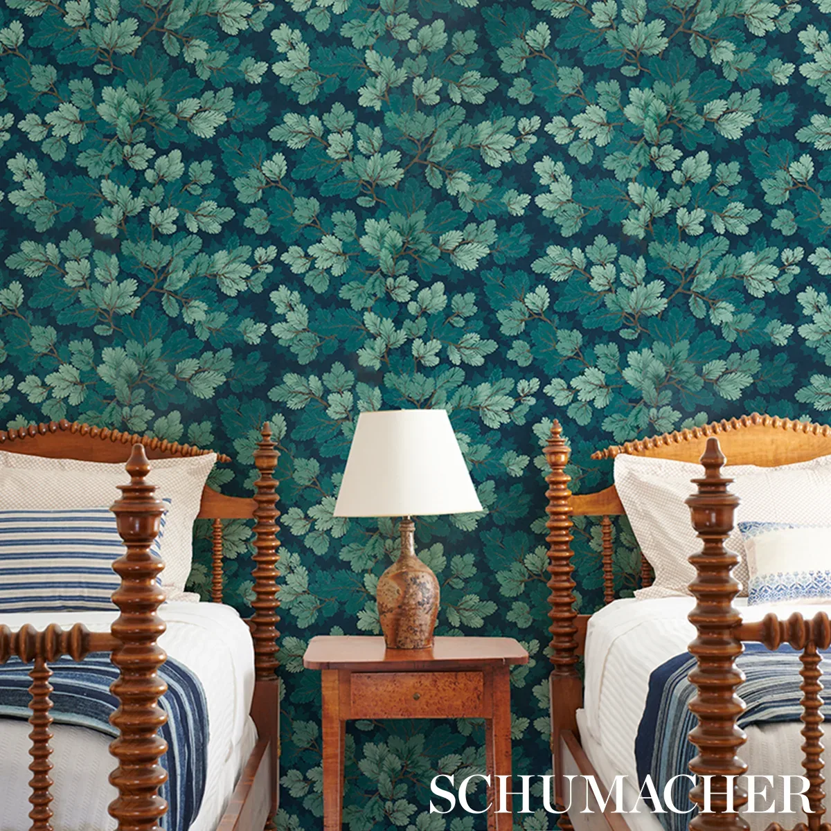 COVEY HEDGE MIDNIGHT Schumacher Wallpaper wallpaper - SKU 5016070