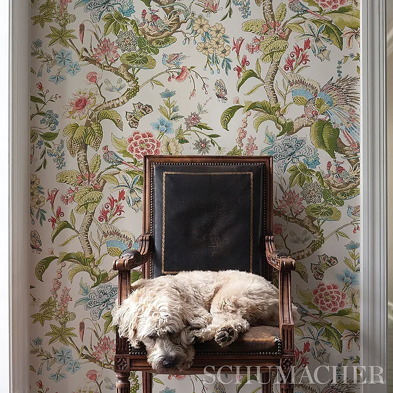 CRANLEY GARDEN - PINK Schumacher Wallpaper | Wallpaper Twins CRANLEY GARDEN PINK Schumacher Wallpaper wallpaper - SKU 5011721