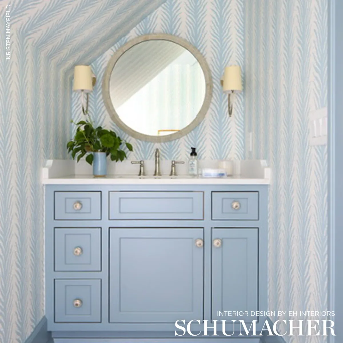 CREEPING FERN SLUMBER BLUE Schumacher Wallpaper wallpaper - SKU 5009451
