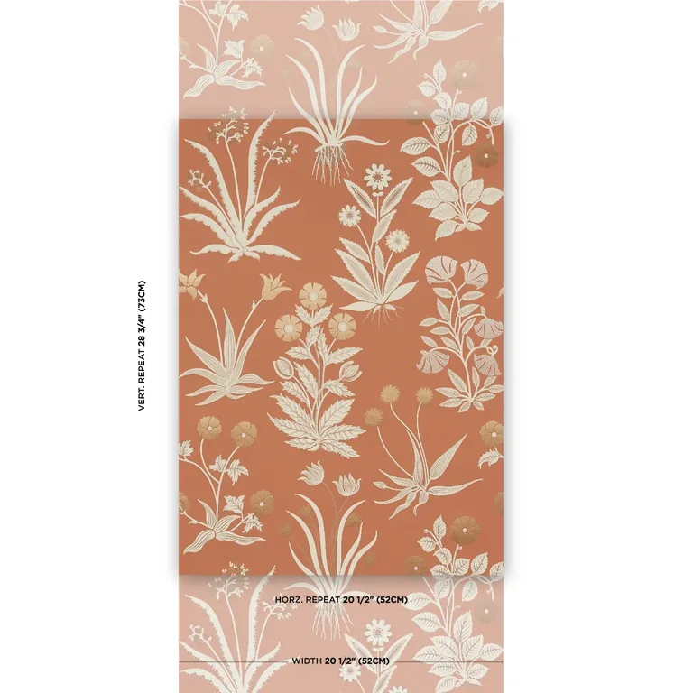 Schumacher CULPEPER wallpaper, color OX ORANGE, SKU 5015090