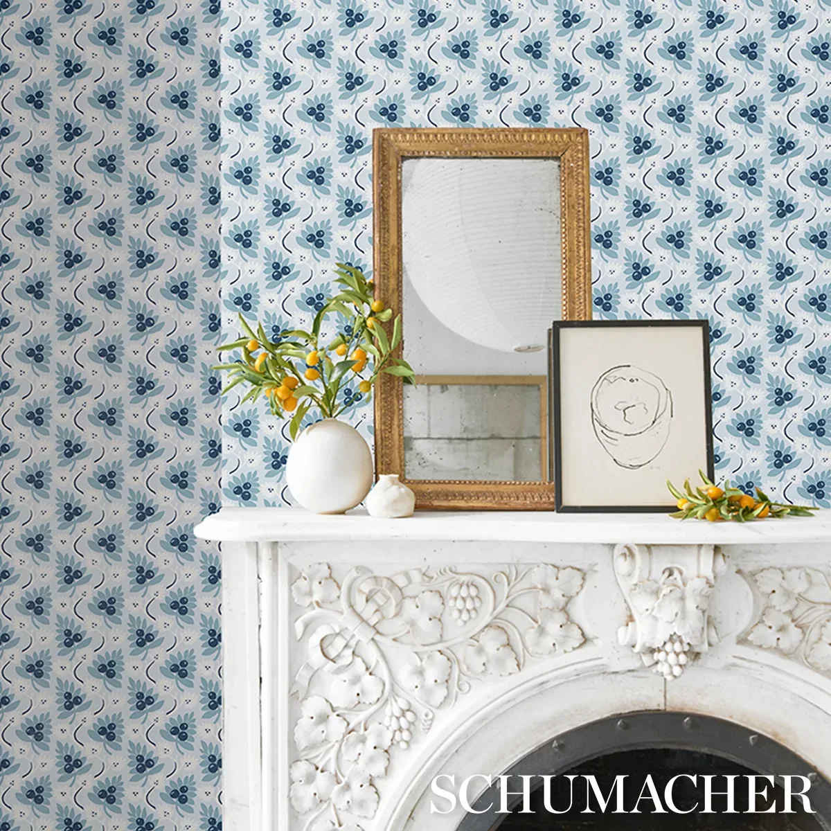 CUSTIS ORCHARD SKY Schumacher Wallpaper wallpaper - SKU 5017342