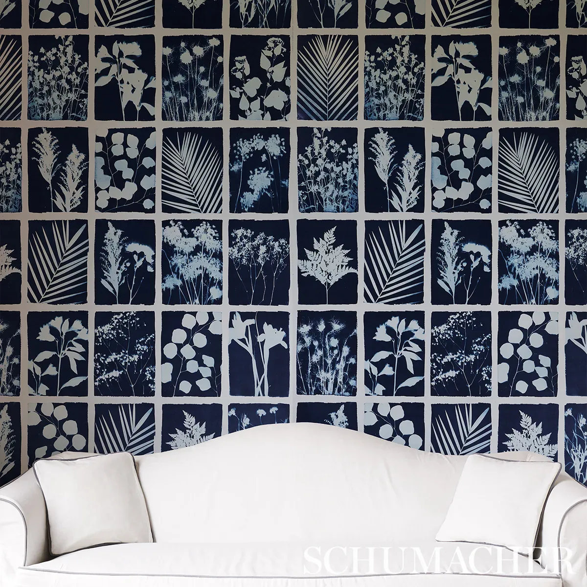 CYANOTYPE PANEL - INDIGO Schumacher Wallpaper | Wallpaper Tw CYANOTYPE PANEL INDIGO Schumacher Wallpaper wallpaper - SKU 5013970