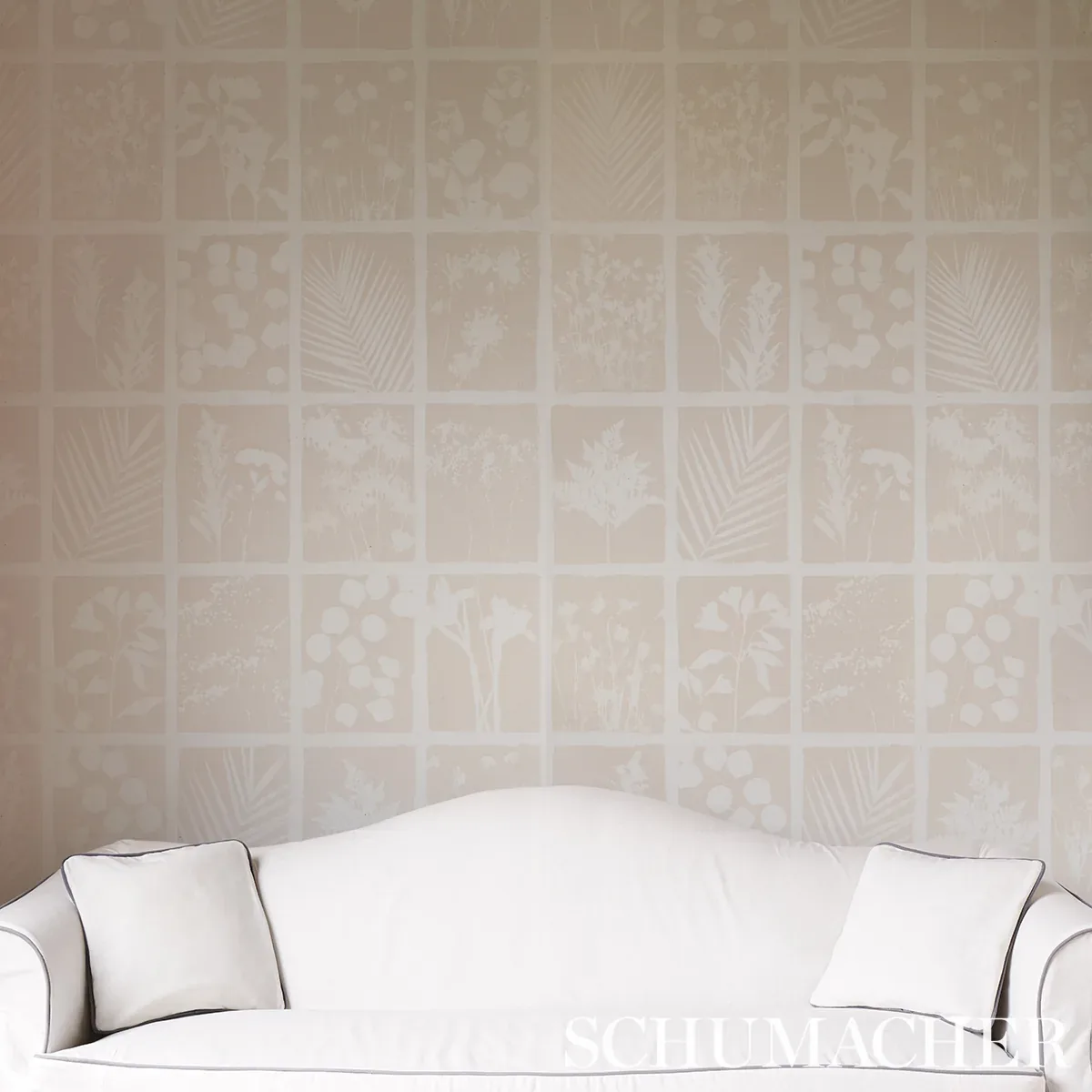 CYANOTYPE PANEL NATURAL Schumacher Wallpaper wallpaper - SKU 5013971
