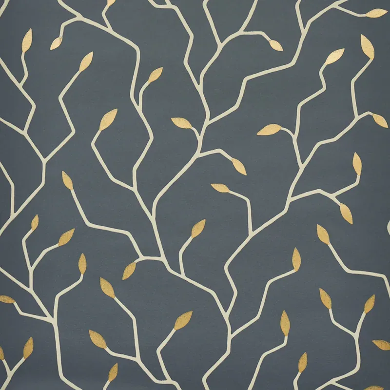 CYMBELINE CHARCOAL & GOLD Schumacher Wallpaper wallpaper - SKU 5011382