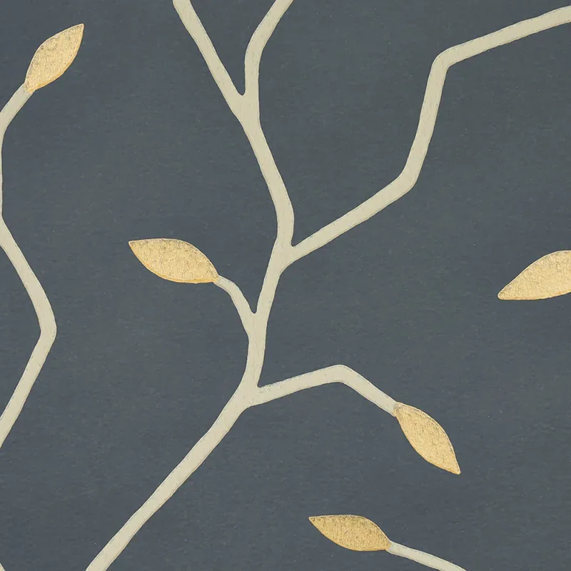 CYMBELINE CHARCOAL & GOLD Schumacher Wallpaper wallpaper - SKU 5011382