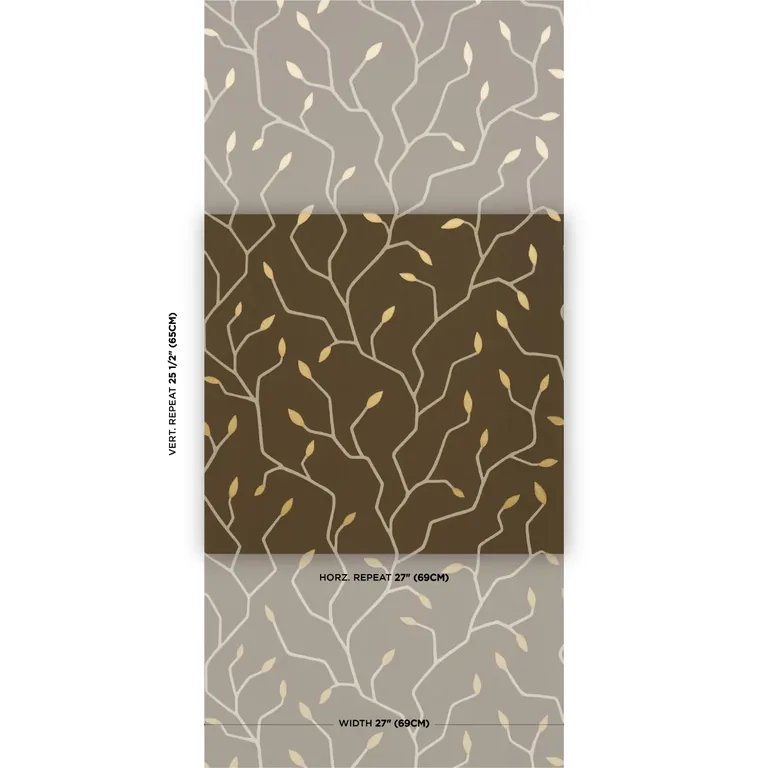 Schumacher CYMBELINE wallpaper, color CHOCOLATE, SKU 5011385