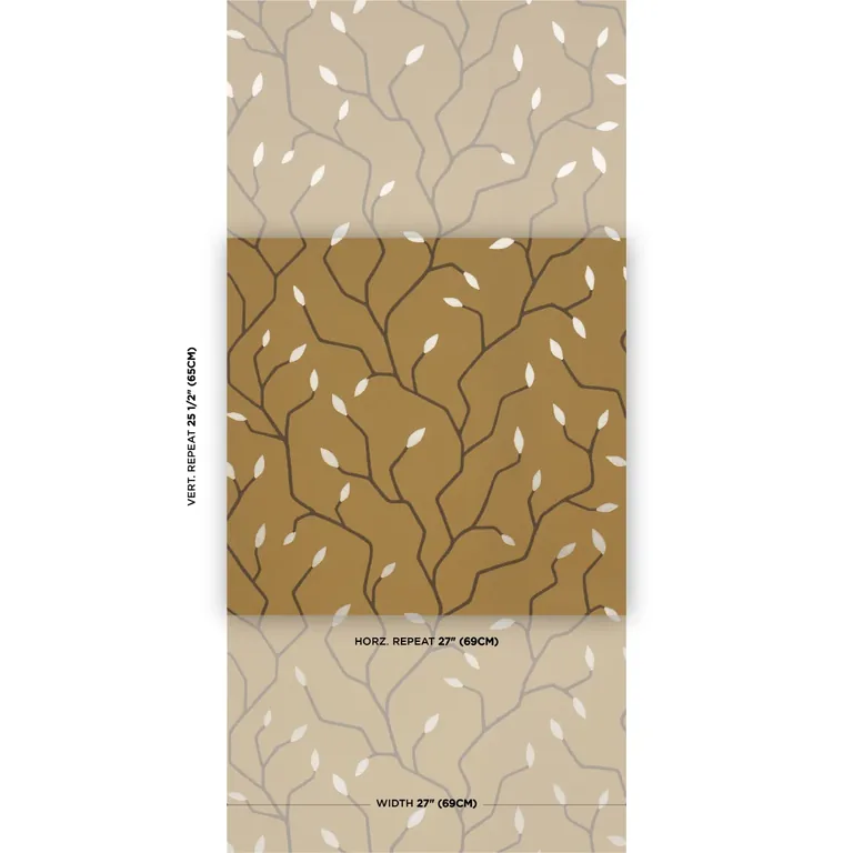Schumacher CYMBELINE wallpaper, color GOLD, SKU 5011383