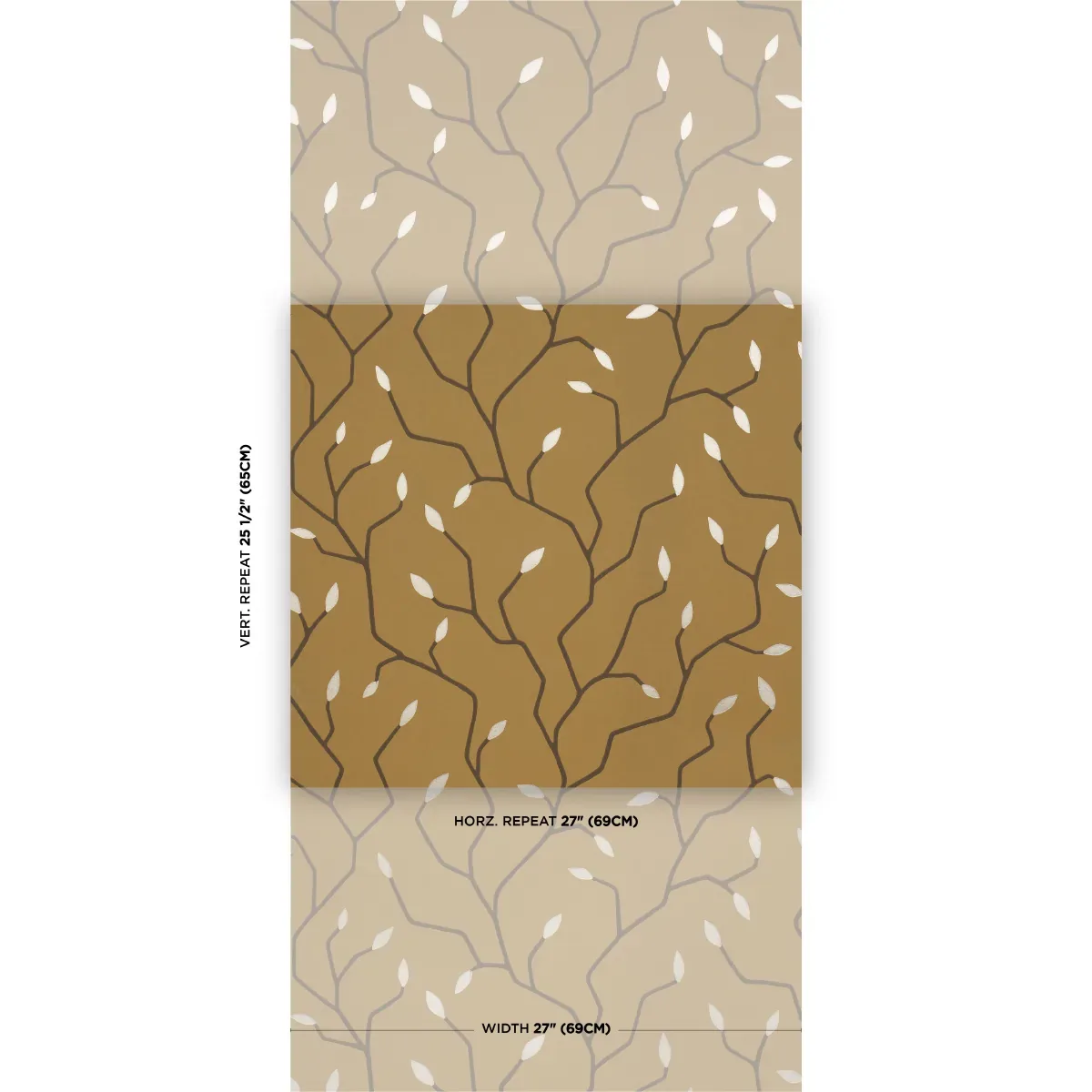 CYMBELINE GOLD Schumacher Wallpaper wallpaper - SKU 5011383