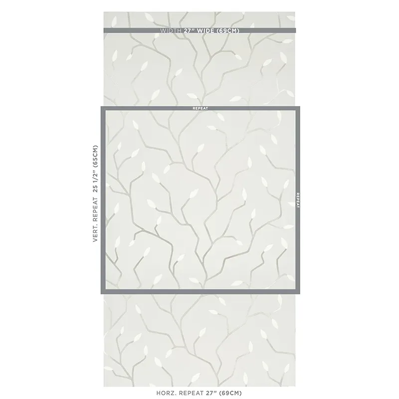 CYMBELINE SILVER Schumacher Wallpaper wallpaper - SKU 5011381