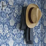 DAHLIA GARDEN - BLUE AND WHITE Schumacher Wallpaper | Wallpa DAHLIA GARDEN BLUE AND WHITE Schumacher Wallpaper wallpaper - SKU 6141