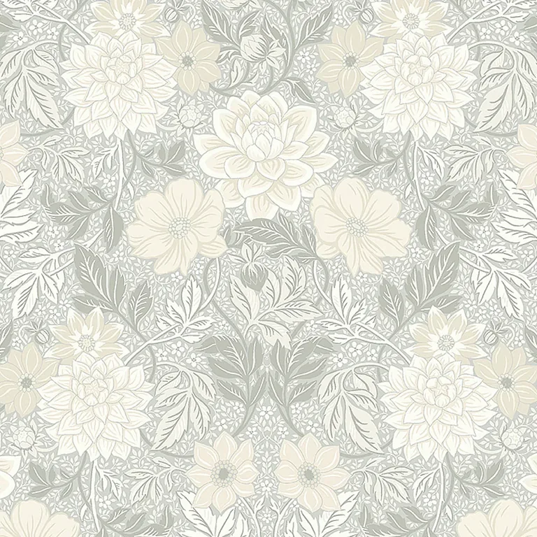 Schumacher DAHLIA GARDEN wallpaper, color NATURAL, SKU 7664