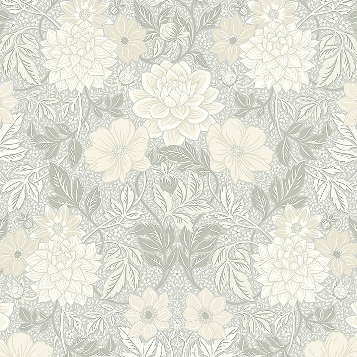 DAHLIA GARDEN NATURAL Schumacher Wallpaper wallpaper - SKU 7664