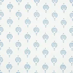 DAHLIA HAND BLOCKED PRINT BLUE Schumacher Wallpaper wallpaper - SKU 5011230