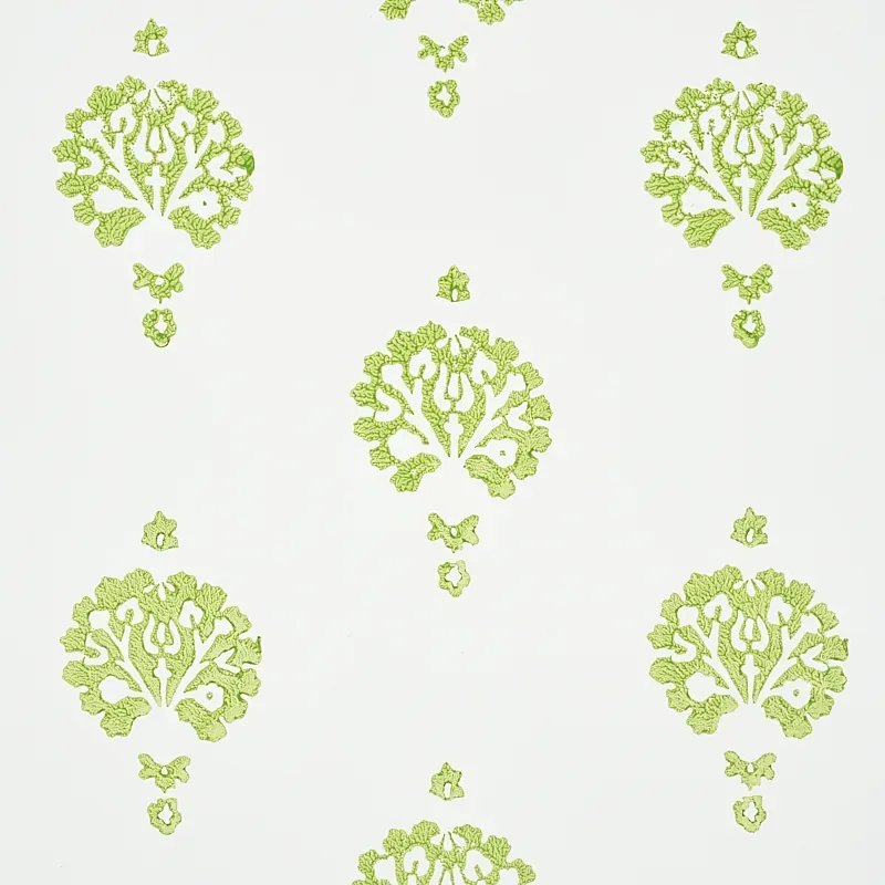 DAHLIA HAND BLOCKED PRINT LEAF Schumacher Wallpaper wallpaper - SKU 5011231