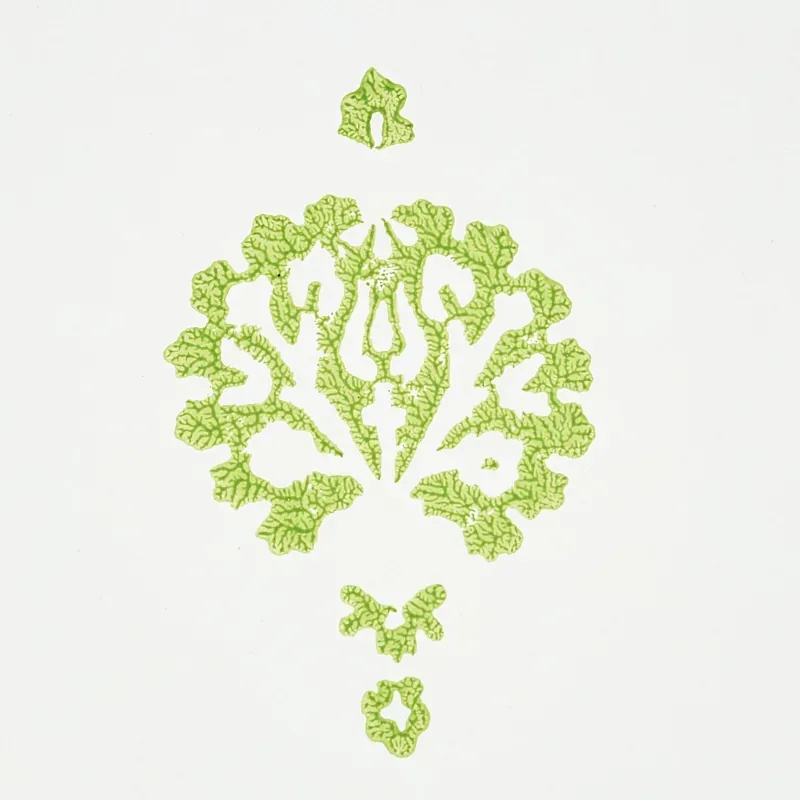 DAHLIA HAND BLOCKED PRINT LEAF Schumacher Wallpaper wallpaper - SKU 5011231