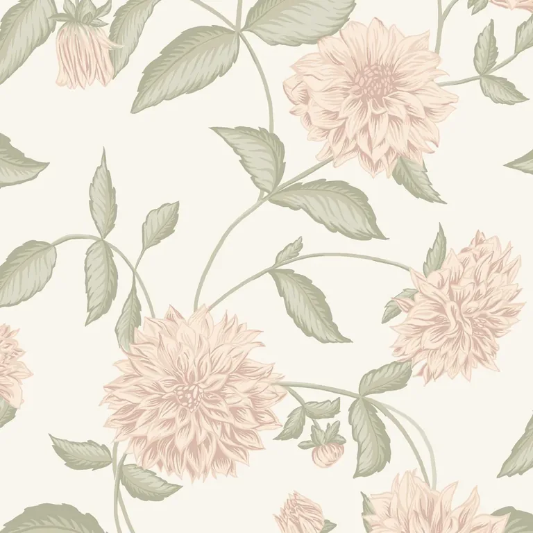 Schumacher DAHLIADRÖM wallpaper, color BLUSH, SKU 5718