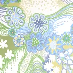DAISY CHAIN GREEN AND BLUE Schumacher Wallpaper wallpaper - SKU 5013552