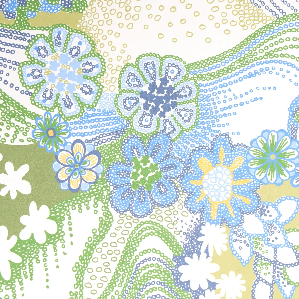 DAISY CHAIN GREEN AND BLUE Schumacher Wallpaper wallpaper - SKU 5013552