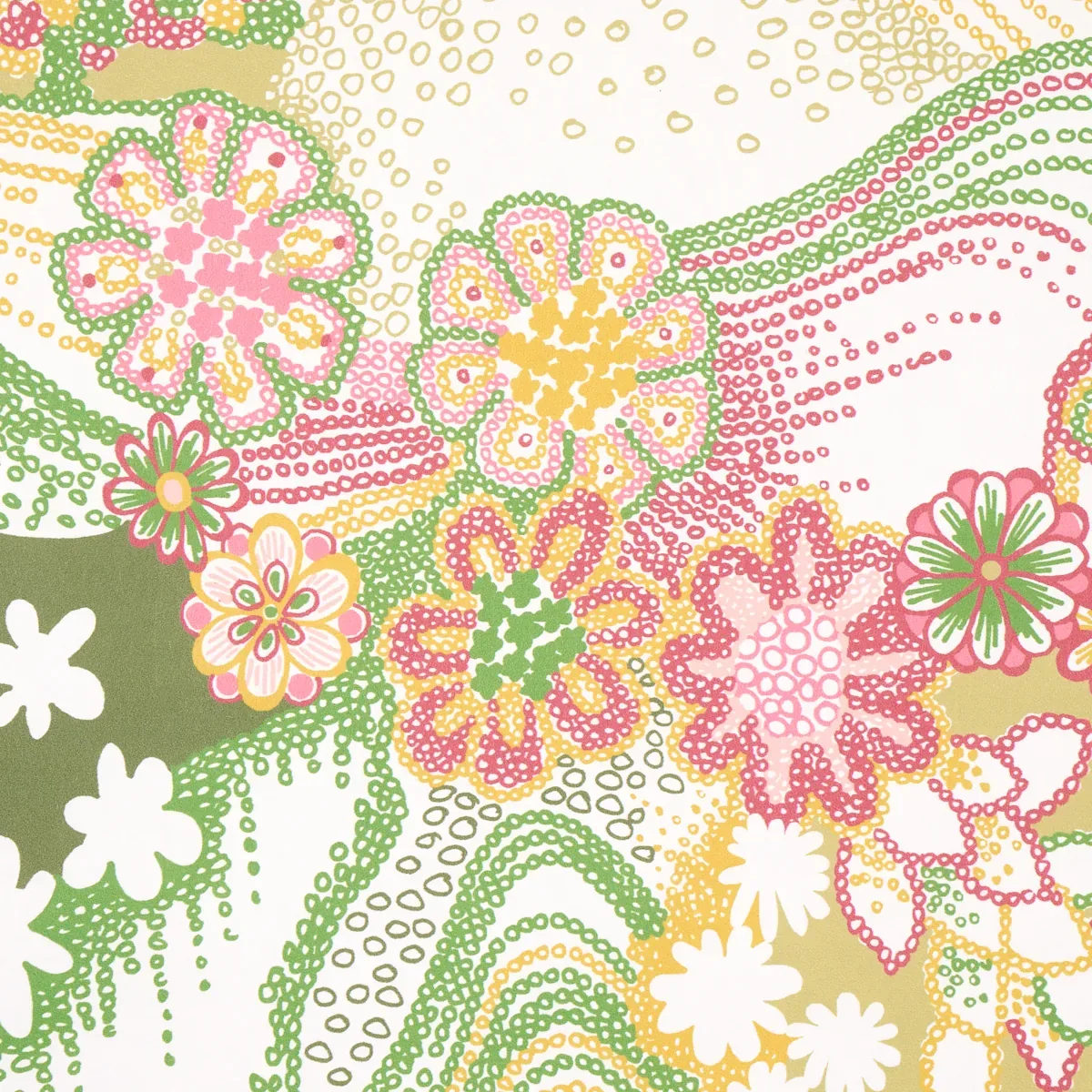 DAISY CHAIN GREEN AND PINK Schumacher Wallpaper wallpaper - SKU 5013551