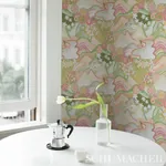 DAISY CHAIN GREEN AND PINK Schumacher Wallpaper wallpaper - SKU 5013551
