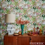 DAISY CHAIN GREEN AND PINK Schumacher Wallpaper wallpaper - SKU 5013551