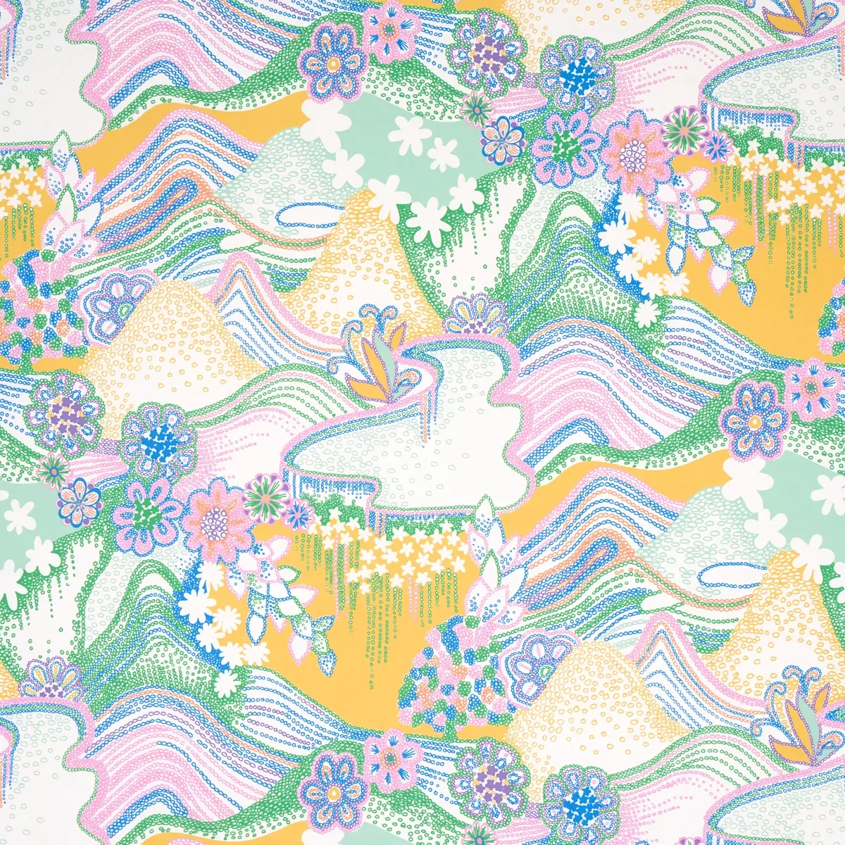 DAISY CHAIN LIGHT MULTI Schumacher Wallpaper wallpaper - SKU 5013550