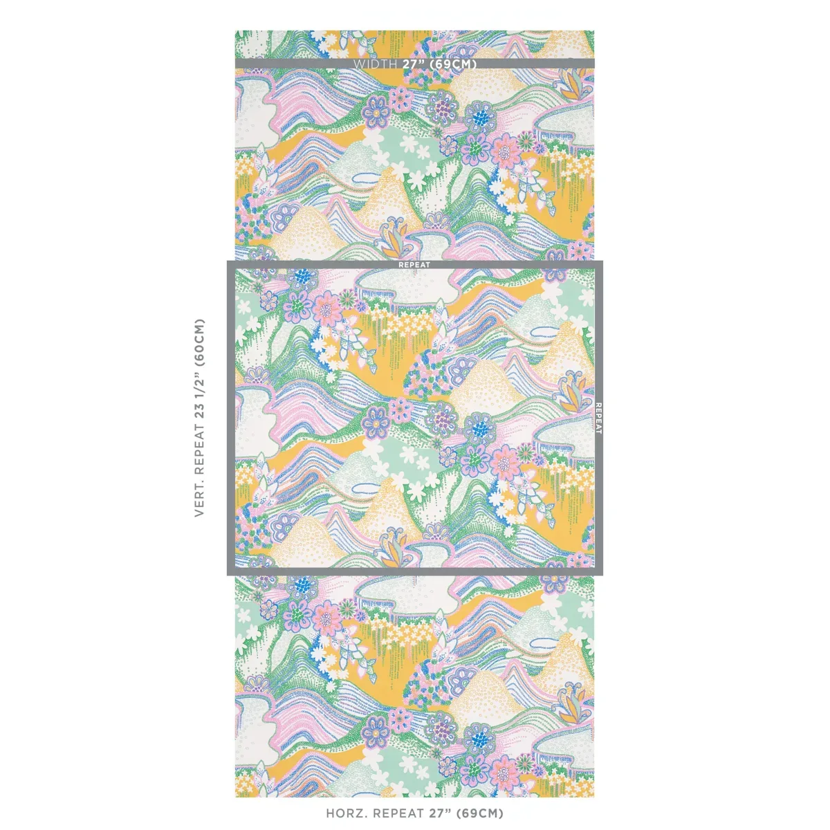 DAISY CHAIN LIGHT MULTI Schumacher Wallpaper wallpaper - SKU 5013550