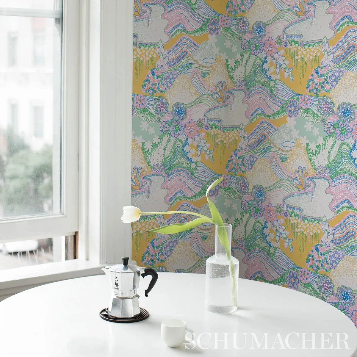 DAISY CHAIN LIGHT MULTI Schumacher Wallpaper wallpaper - SKU 5013550