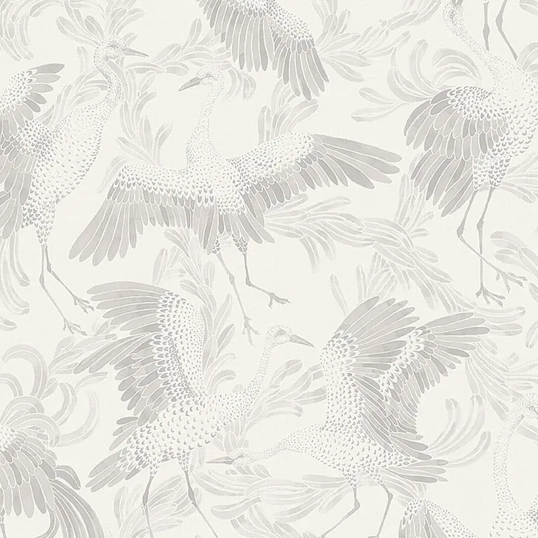 Schumacher DANCING CRANE wallpaper, color GREY, SKU 3130