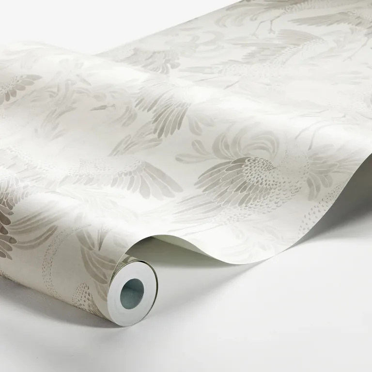 Schumacher DANCING CRANE wallpaper, color GREY, SKU 3130