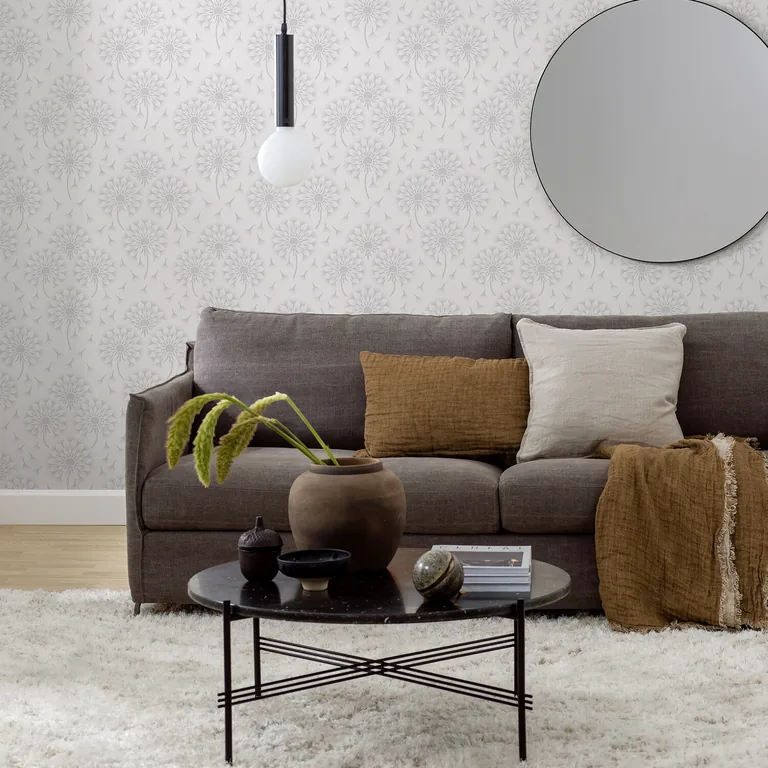 Schumacher DANDELION wallpaper, color GREY, SKU 9316