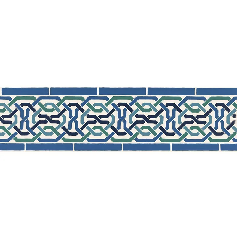 DARRO MOSAIC BORDER AEGEAN Schumacher Wallpaper wallpaper - SKU 5006020