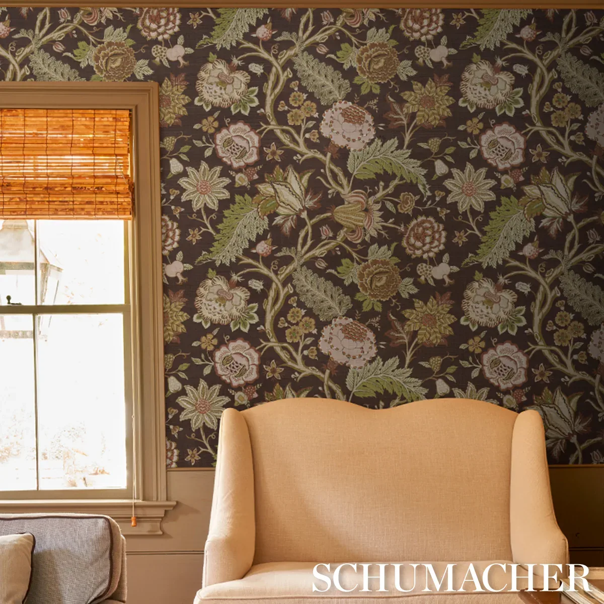 DARSY TREE OF LIFE SISAL - SEPIA Schumacher Wallpaper | Wall DARSY TREE OF LIFE SISAL SEPIA Schumacher Wallpaper wallpaper - SKU 5015640