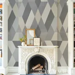 DECO DIAMONDS PANEL DOVE Schumacher Wallpaper wallpaper - SKU 5009200
