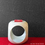 DECONSTRUCTED STRIPE - IVORY ON BLACK Schumacher Wallpaper | DECONSTRUCTED STRIPE IVORY ON BLACK Schumacher Wallpaper wallpaper - SKU 5007974