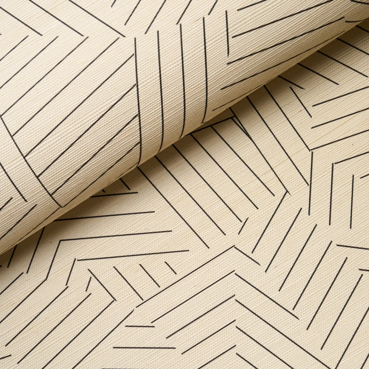 DECONSTRUCTED STRIPE SISAL BLACK Schumacher Wallpaper wallpaper - SKU 5016580