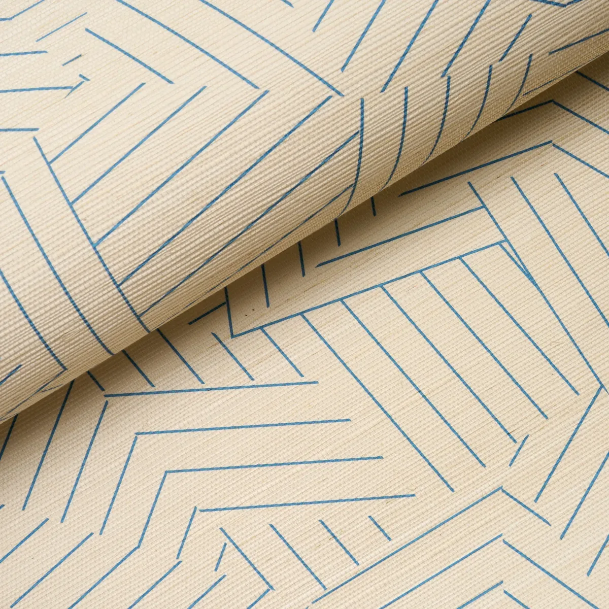 DECONSTRUCTED STRIPE SISAL - COBALT Schumacher Wallpaper | W DECONSTRUCTED STRIPE SISAL COBALT Schumacher Wallpaper wallpaper - SKU 5016581
