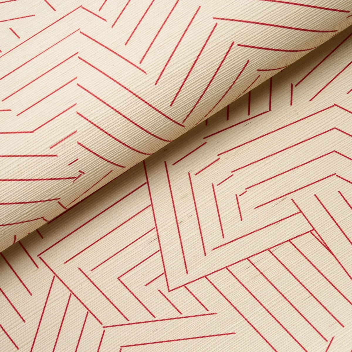 DECONSTRUCTED STRIPE SISAL - RED Schumacher Wallpaper | Wall DECONSTRUCTED STRIPE SISAL RED Schumacher Wallpaper wallpaper - SKU 5016582