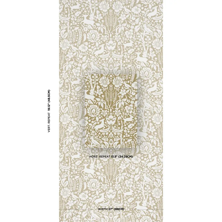 Schumacher DEERFIELD wallpaper, color MOSS, SKU 5016261