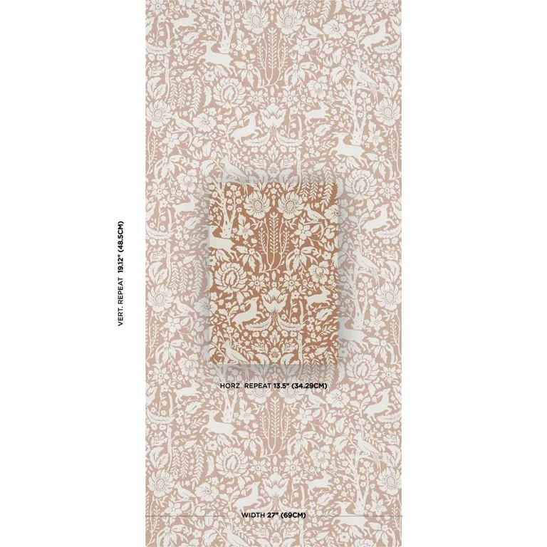 Schumacher DEERFIELD wallpaper, color SPICE, SKU 5016262