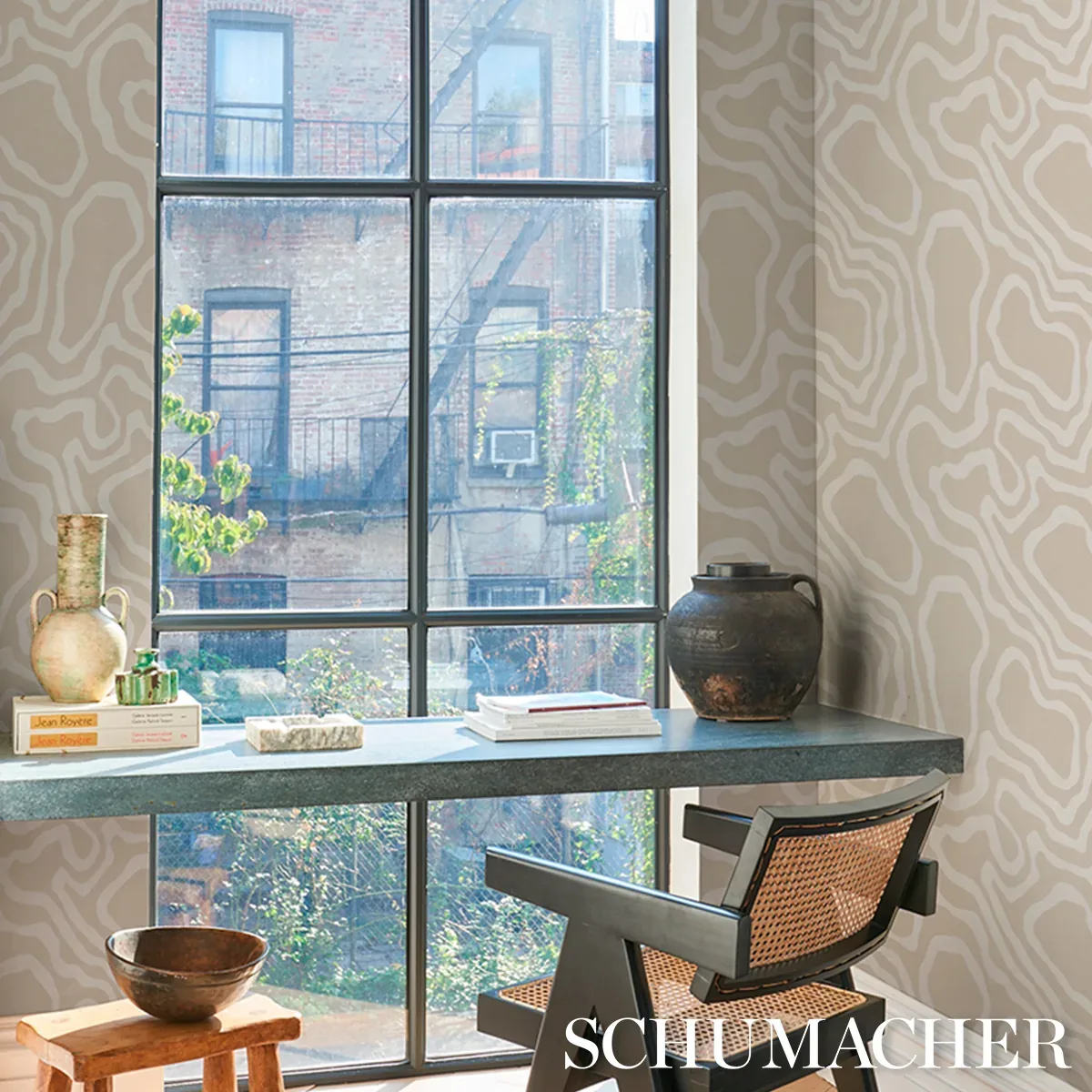 DEFEO - BONE Schumacher Wallpaper | Wallpaper Twins DEFEO BONE Schumacher Wallpaper wallpaper - SKU 5016101