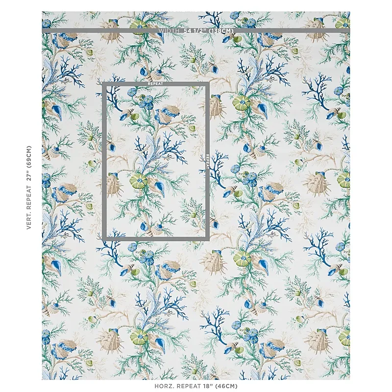 DEL TESORO BLUE & GREEN Schumacher Wallpaper wallpaper - SKU 5010650