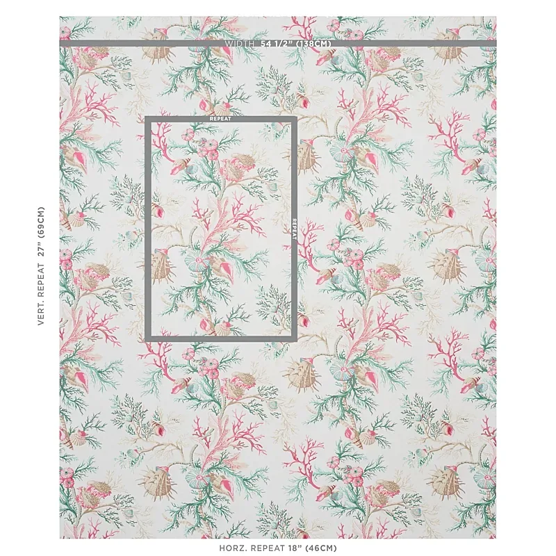 DEL TESORO PINK & AQUA Schumacher Wallpaper wallpaper - SKU 5010651