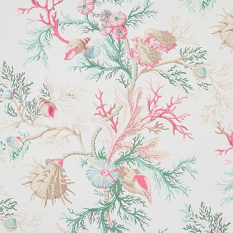 DEL TESORO PINK & AQUA Schumacher Wallpaper wallpaper - SKU 5010651