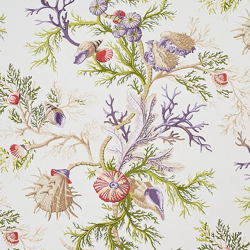 DEL TESORO PURPLE & CORAL Schumacher Wallpaper wallpaper - SKU 5010652