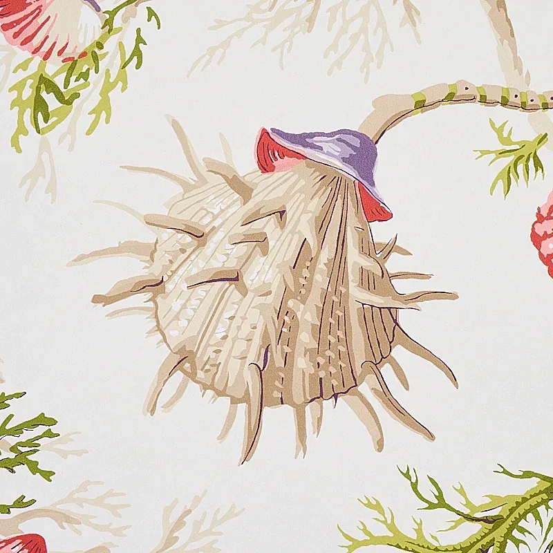 DEL TESORO PURPLE & CORAL Schumacher Wallpaper wallpaper - SKU 5010652