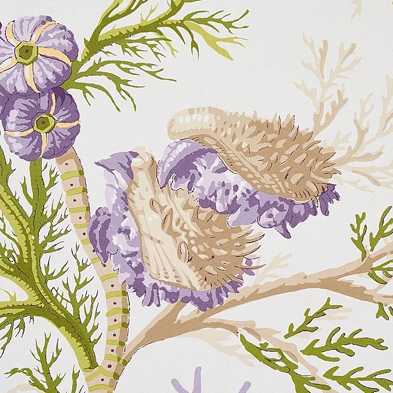 DEL TESORO PURPLE & CORAL Schumacher Wallpaper wallpaper - SKU 5010652
